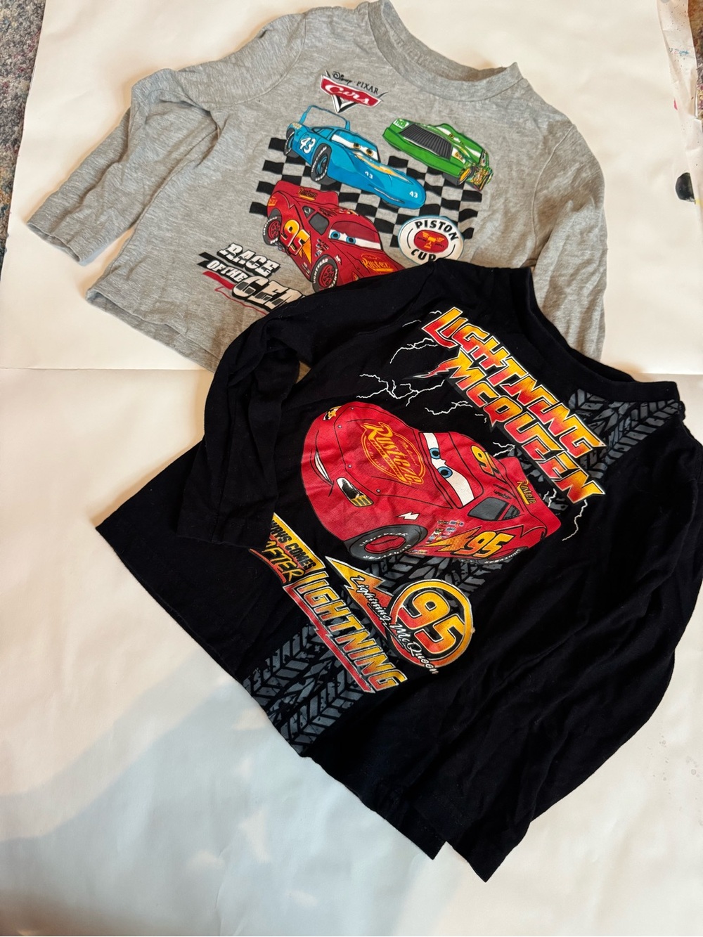 Disney Lightning McQueen Kids Long-Sleeve Tee - Black/Grey bundle